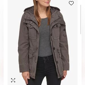 Levi's Women's Hooded Military Jacket in Gray. Size Small. Worn Once.